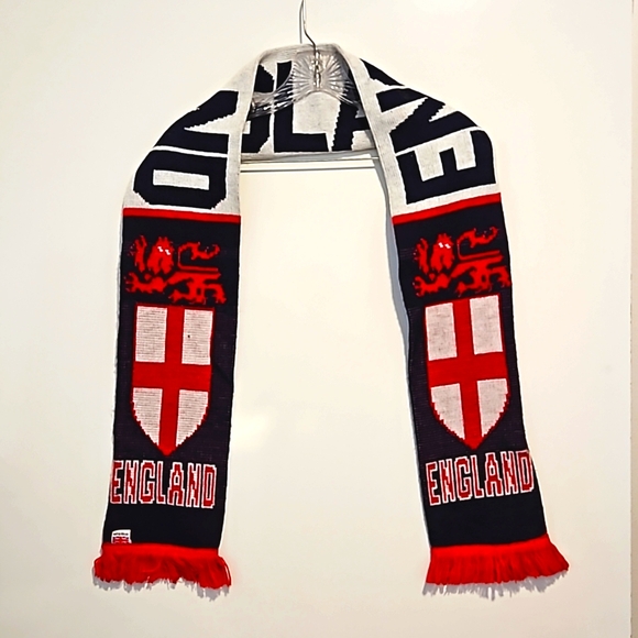 ENGLAND long fringed cozy scarf game day team fan gear - Picture 2 of 6